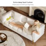 Modern Boucle Upholstered 3-Seater Sofa in White