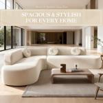 Curved Deep Seat Sectional Sofa with Cushions