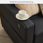 Mid-Century Modern 88" Faux Leather Sofa