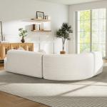 Curved Deep Seat Sectional Sofa with Cushions