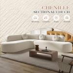 Curved Deep Seat Sectional Sofa with Cushions