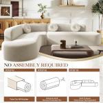 Curved Deep Seat Sectional Sofa with Cushions