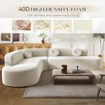 Curved Deep Seat Sectional Sofa with Cushions