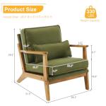 Green Mid-Century Accent Chair with Lumbar Pillow
