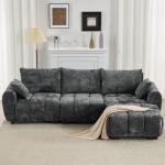 112" Modern L-Shaped Couch with Movable Ottoman