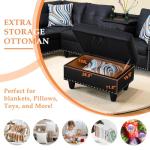 Modern 4-Seater Sectional Sofa with Chaise & Ottoman