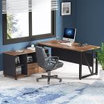 Tribesigns L-Shaped Desk and File Cabinet Set