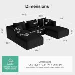 Novilla 106" U-Shape Modular Sectional Sofa