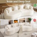 Cream White Curved Cloud Sofa with Pillows