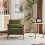 Green Mid-Century Accent Chair with Lumbar Pillow