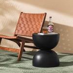 Modern Round Outdoor Side Table in Black