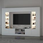 Romshine 114" Modern White Entertainment Center