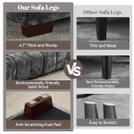 112" Modern L-Shaped Couch with Movable Ottoman