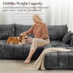 112" Modern L-Shaped Couch with Movable Ottoman