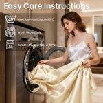 Beige Satin Sheet Set for Full Beds – 4 Pieces