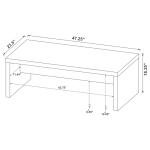 Modern Mango Wood Coffee Table with Side Panels