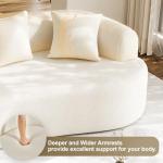 Cream White Curved Cloud Sofa with Pillows
