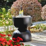 Modern Round Outdoor Side Table in Black