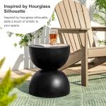 Modern Round Outdoor Side Table in Black