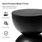 Modern Round Outdoor Side Table in Black