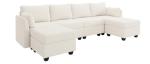 Beige 6-Seat Modular Sectional Sofa with Storage