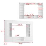 Woodtime White 114" Modern Wall Unit with Shelves