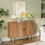 Fluted Buffet Sideboard Cabinet with Sliding Doors