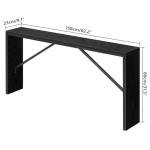 Sleek Black Console Table with Angled Metal Frame