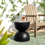 Modern Round Outdoor Side Table in Black