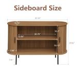 Fluted Buffet Sideboard Cabinet with Sliding Doors