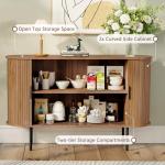 Fluted Buffet Sideboard Cabinet with Sliding Doors