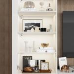 Woodtime White 114" Modern Wall Unit with Shelves