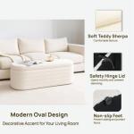 Teddy Sherpa Storage Ottoman Bench for Modern Interiors