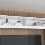 Woodtime White 114" Modern Wall Unit with Shelves