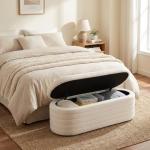Teddy Sherpa Storage Ottoman Bench for Modern Interiors