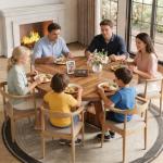 47-Inch Round Dining Table for 4-6 Guests