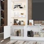 Woodtime White 114" Modern Wall Unit with Shelves