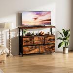 Stylish TV Stand with 5 Fabric Drawers