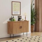 Fluted Buffet Sideboard Cabinet with Sliding Doors
