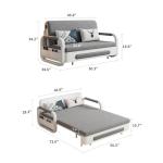 Pull-Out Sofa Daybed with Storage in Dark Grey