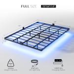 Modern Full Size Floating Bed Frame with LED Lights