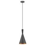 Hourglass Pendant Light with Matte Black Finish