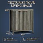 Midnight Oak Fluted Sideboard Storage Cabinet