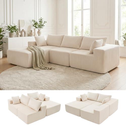 DUMOS 108" Cloud Modular Sectional Sofa - Beige