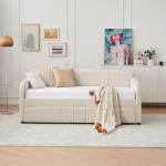 Modern Velvet Daybed with Trundle & USB Ports