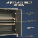 Midnight Oak Fluted Sideboard Storage Cabinet