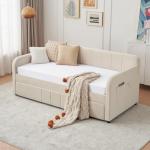 Modern Velvet Daybed with Trundle & USB Ports