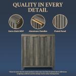 Midnight Oak Fluted Sideboard Storage Cabinet