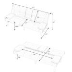 67" Modern Convertible Futon Sofa Bed with Cup Holders