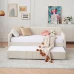 Modern Velvet Daybed with Trundle & USB Ports
